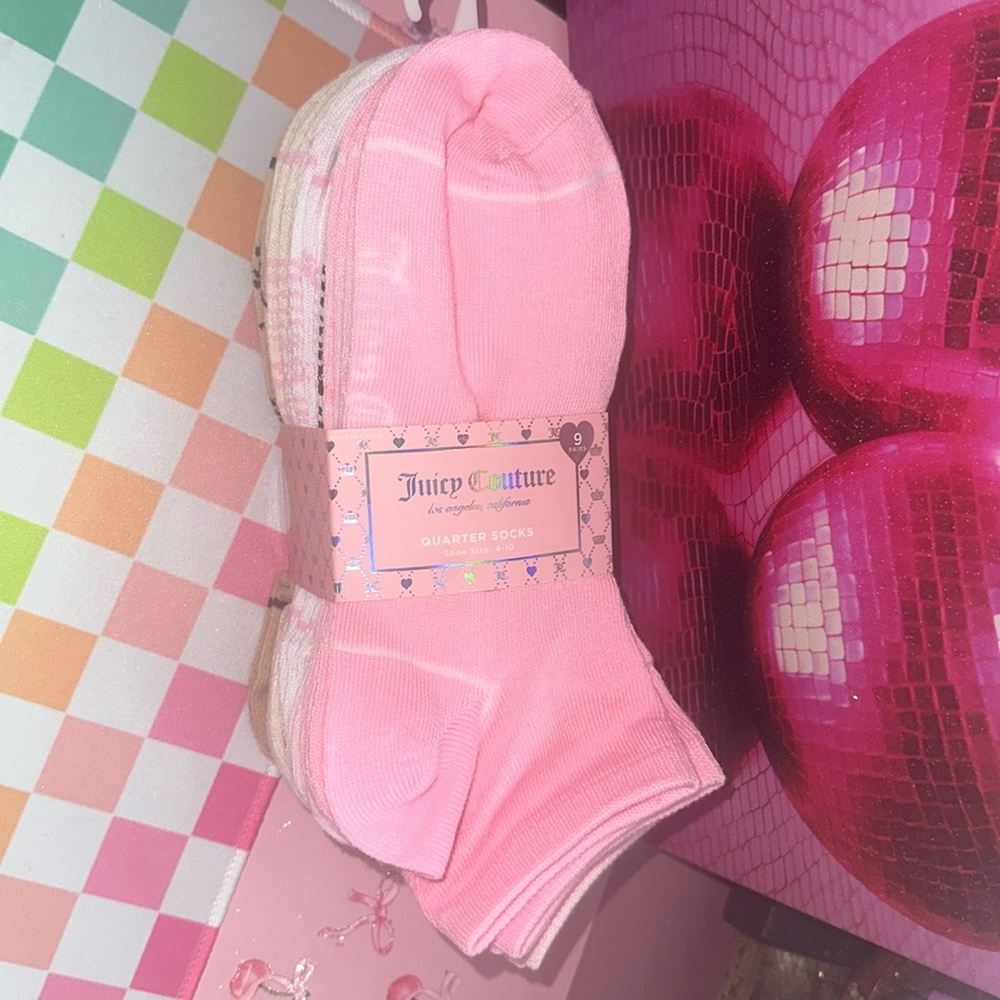 {Juicy Couture} Pink quarter  Socks 10 Pairs